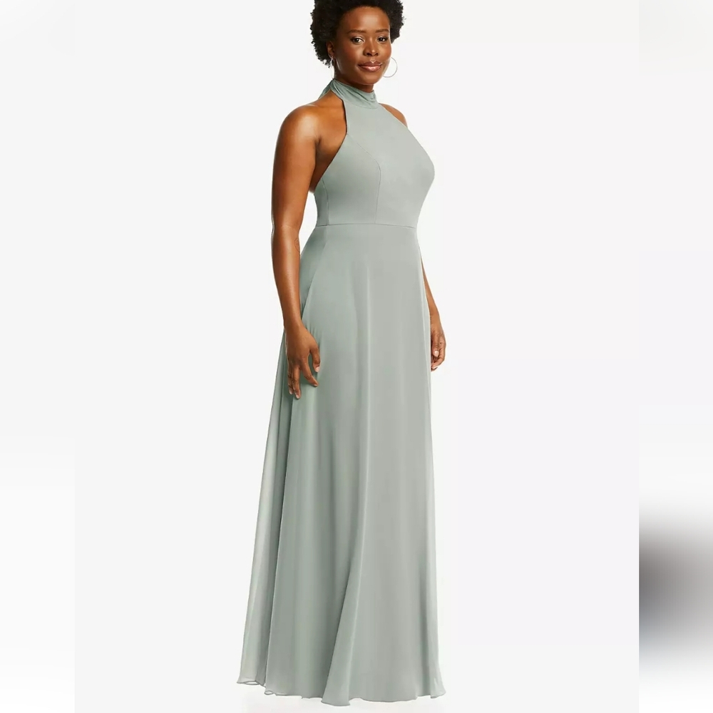 After Six High Neck Halter Backless Maxi Dress